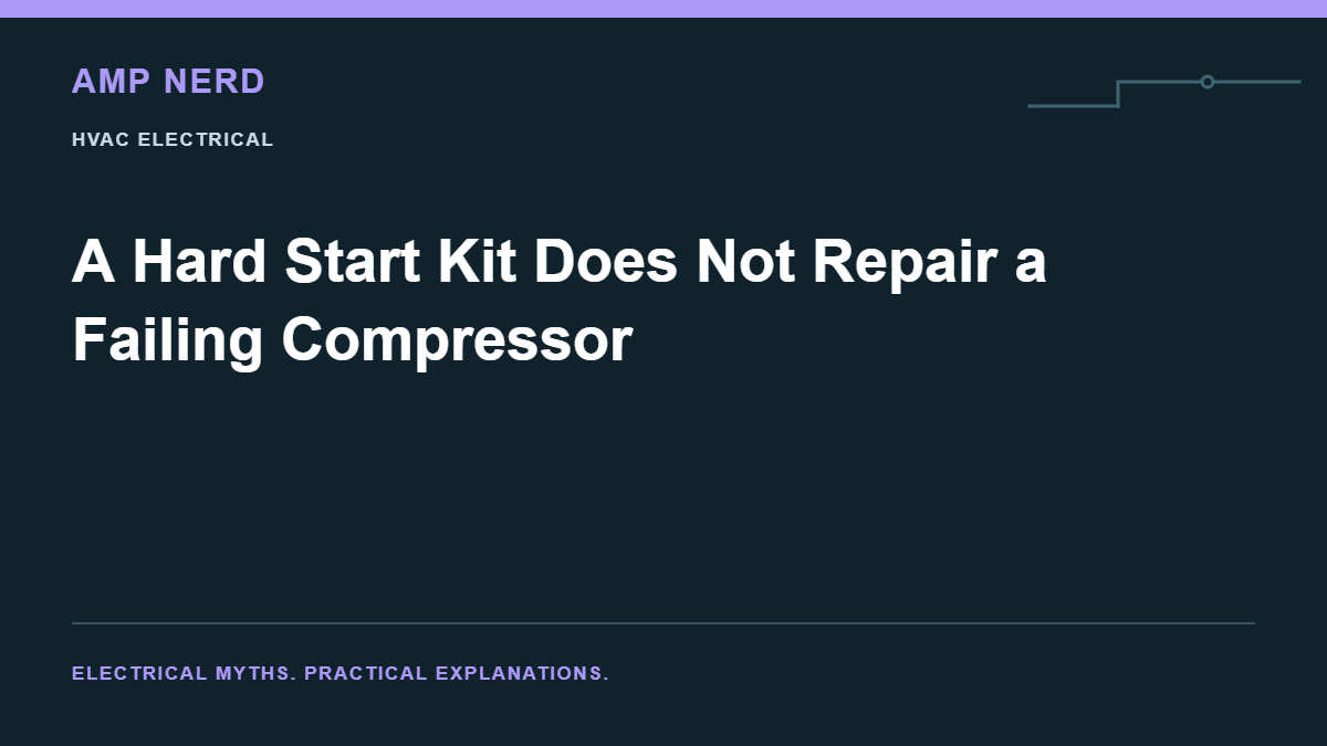 Amp Nerd article cover: A Hard Start Kit Does Not Repair a Failing Compressor