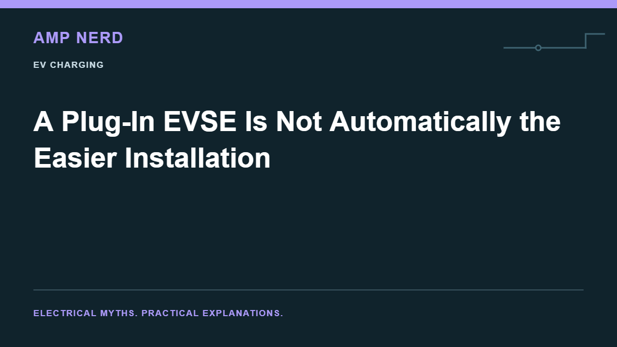 Amp Nerd article cover: A Plug-In EVSE Is Not Automatically the Easier Installation
