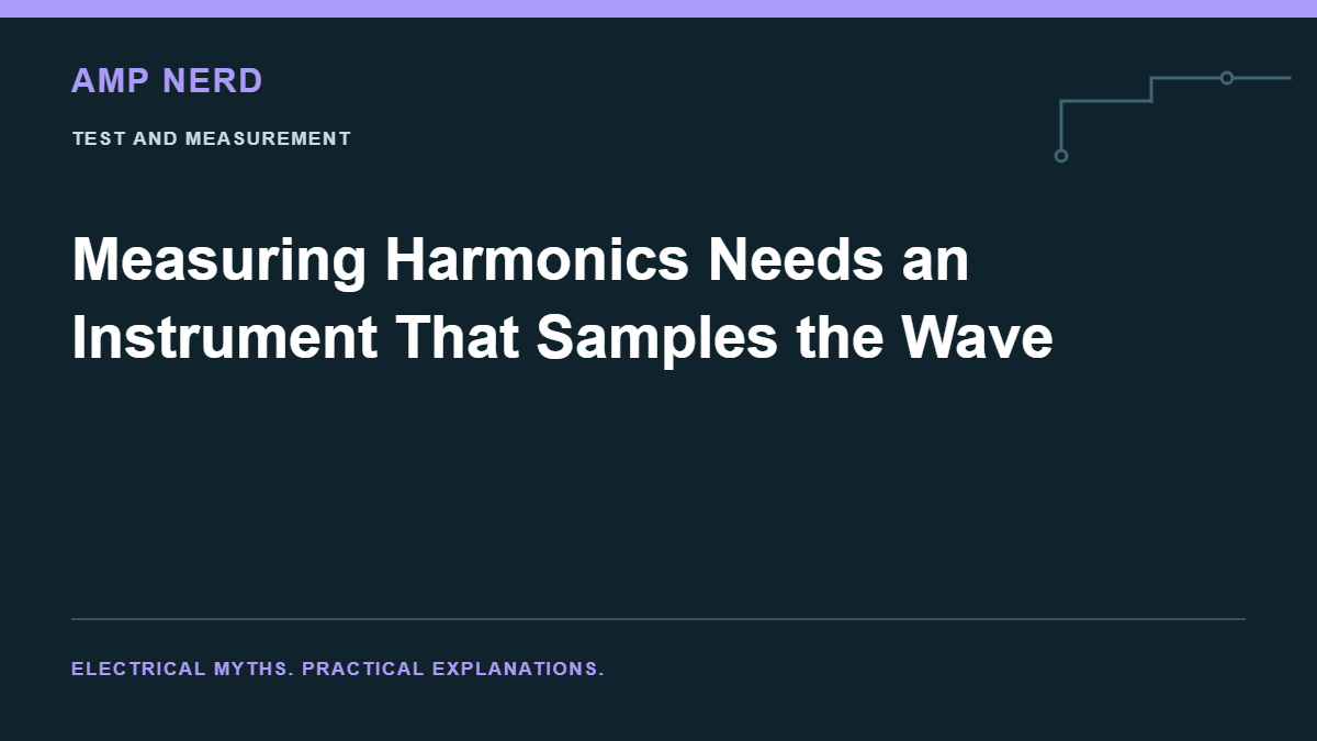 Amp Nerd article cover: Measuring Harmonics Needs an Instrument That Samples the Wave
