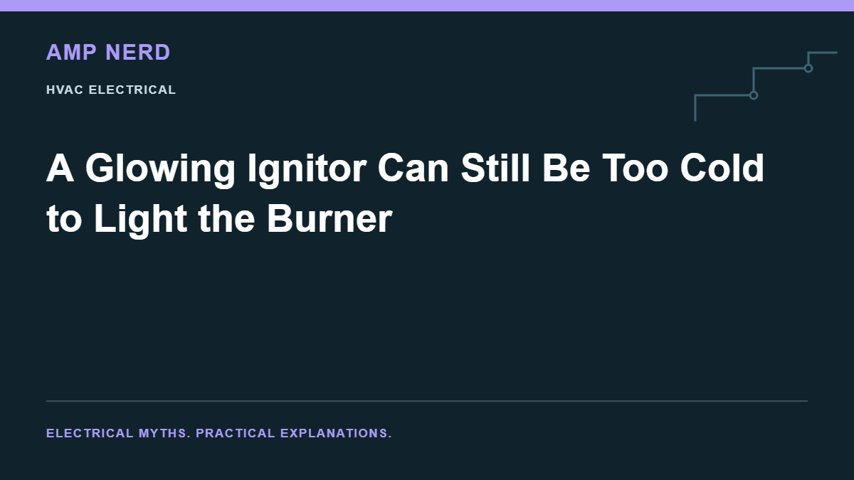 Amp Nerd article cover: A Glowing Ignitor Can Still Be Too Cold to Light the Burner