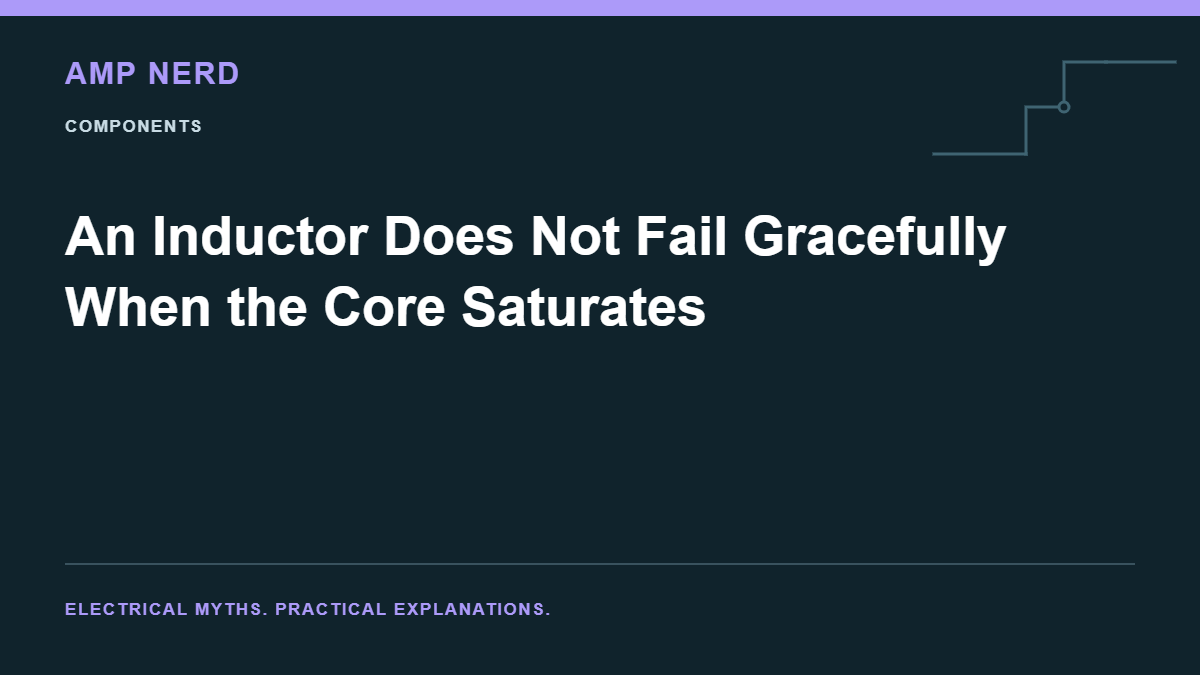 Amp Nerd article cover: An Inductor Does Not Fail Gracefully When the Core Saturates