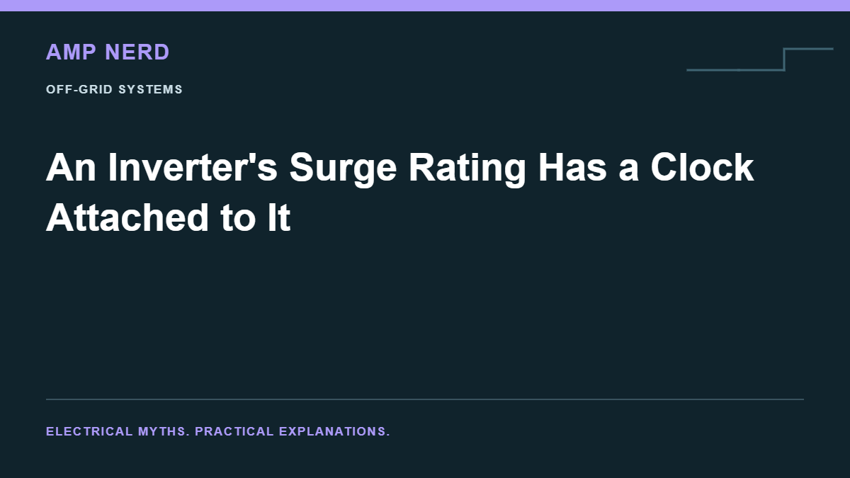 Amp Nerd article cover: An Inverter's Surge Rating Has a Clock Attached to It