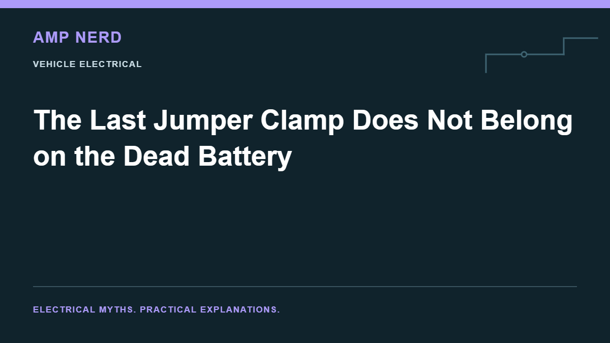Amp Nerd article cover: The Last Jumper Clamp Does Not Belong on the Dead Battery