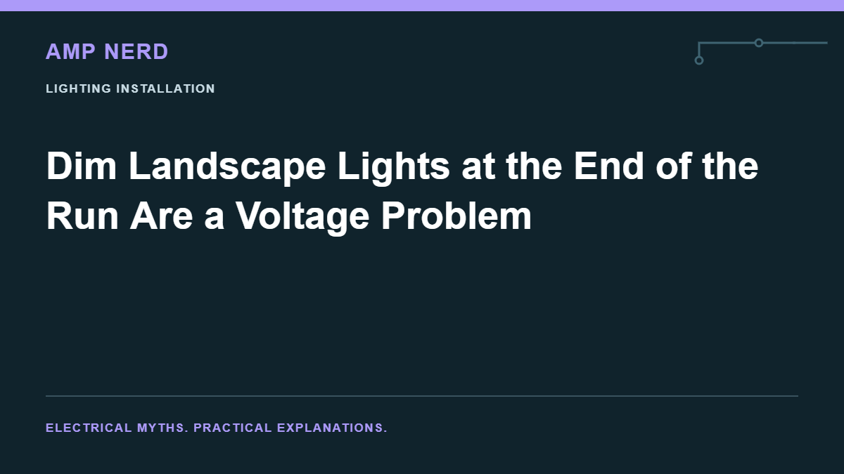 Amp Nerd article cover: Dim Landscape Lights at the End of the Run Are a Voltage Problem
