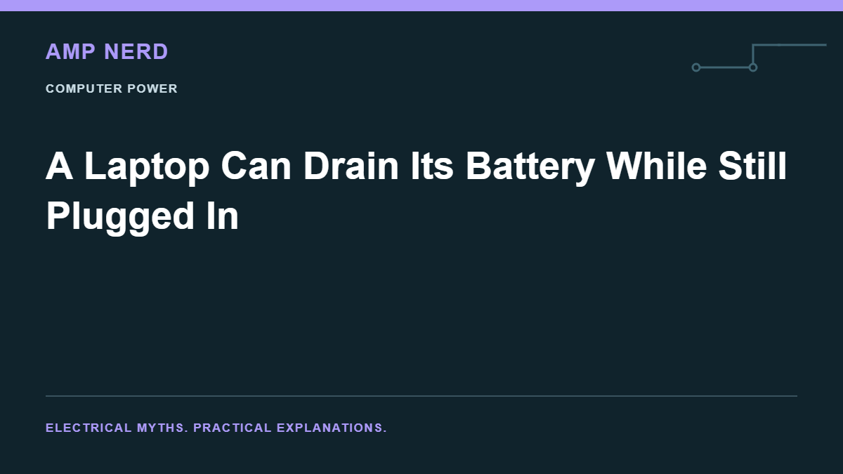 Amp Nerd article cover: A Laptop Can Drain Its Battery While Still Plugged In