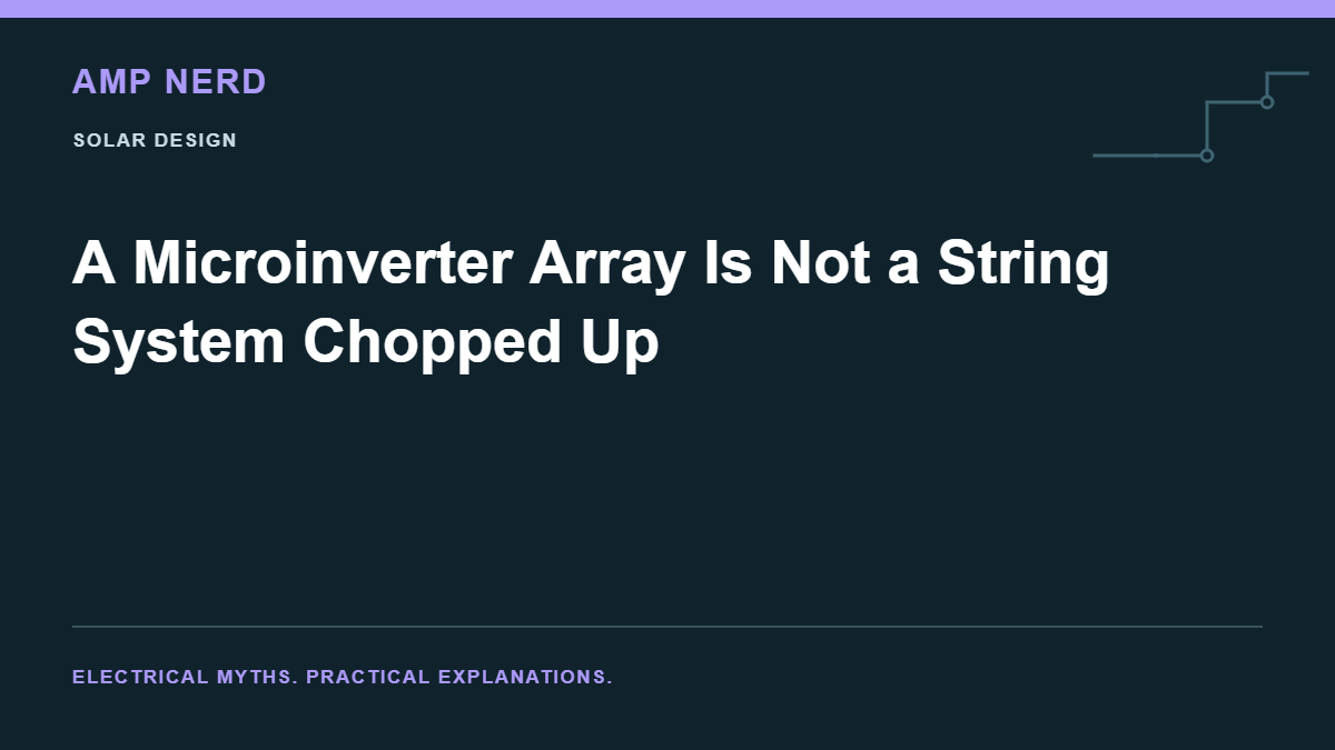 Amp Nerd article cover: A Microinverter Array Is Not a String System Chopped Up