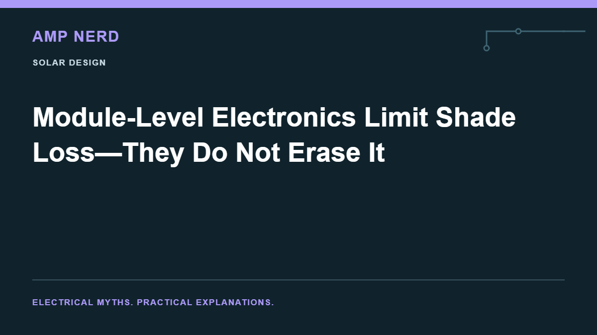 Amp Nerd article cover: Module-Level Electronics Limit Shade Loss—They Do Not Erase It