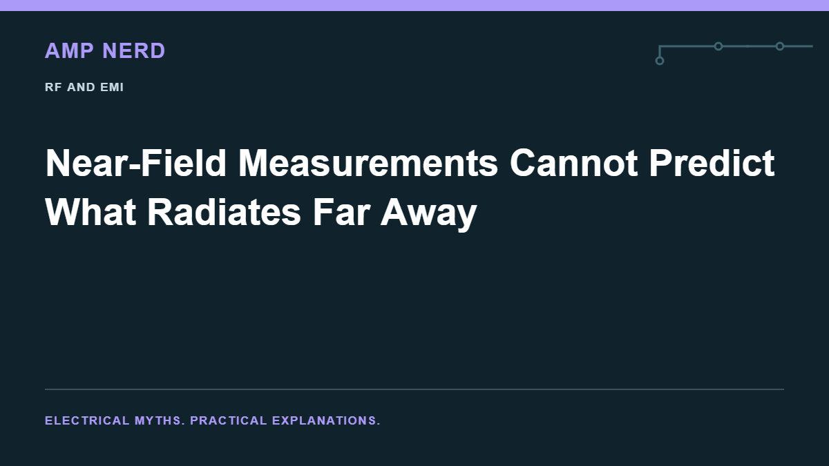 Amp Nerd article cover: Near-Field Measurements Cannot Predict What Radiates Far Away