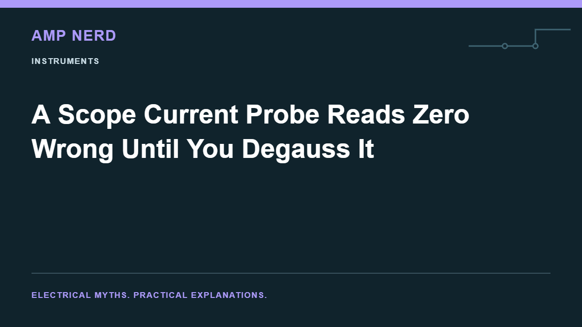 Amp Nerd article cover: A Scope Current Probe Reads Zero Wrong Until You Degauss It