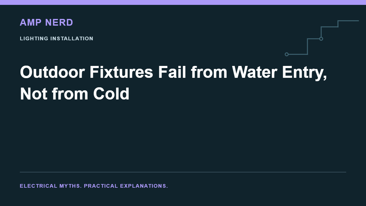 Amp Nerd article cover: Outdoor Fixtures Fail from Water Entry, Not from Cold