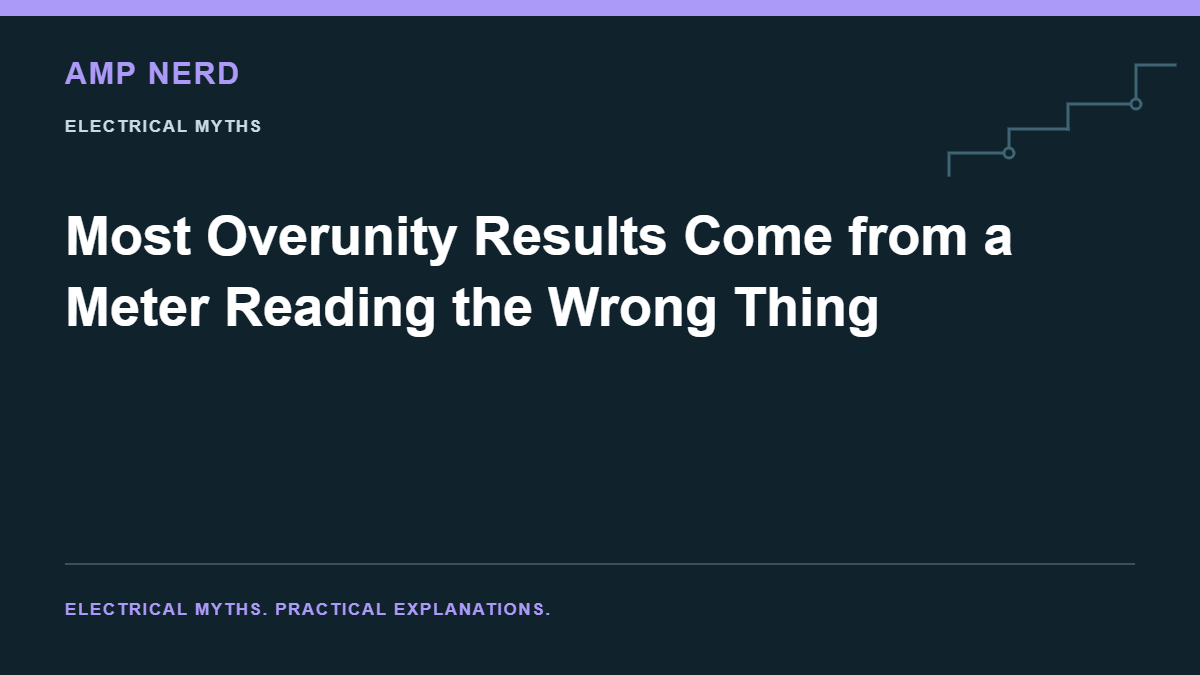 Amp Nerd article cover: Most Overunity Results Come from a Meter Reading the Wrong Thing