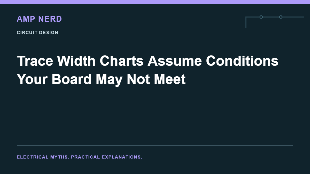 Amp Nerd article cover: Trace Width Charts Assume Conditions Your Board May Not Meet