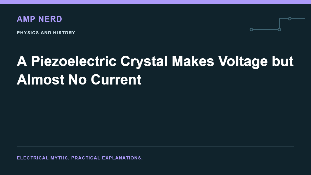 Amp Nerd article cover: A Piezoelectric Crystal Makes Voltage but Almost No Current
