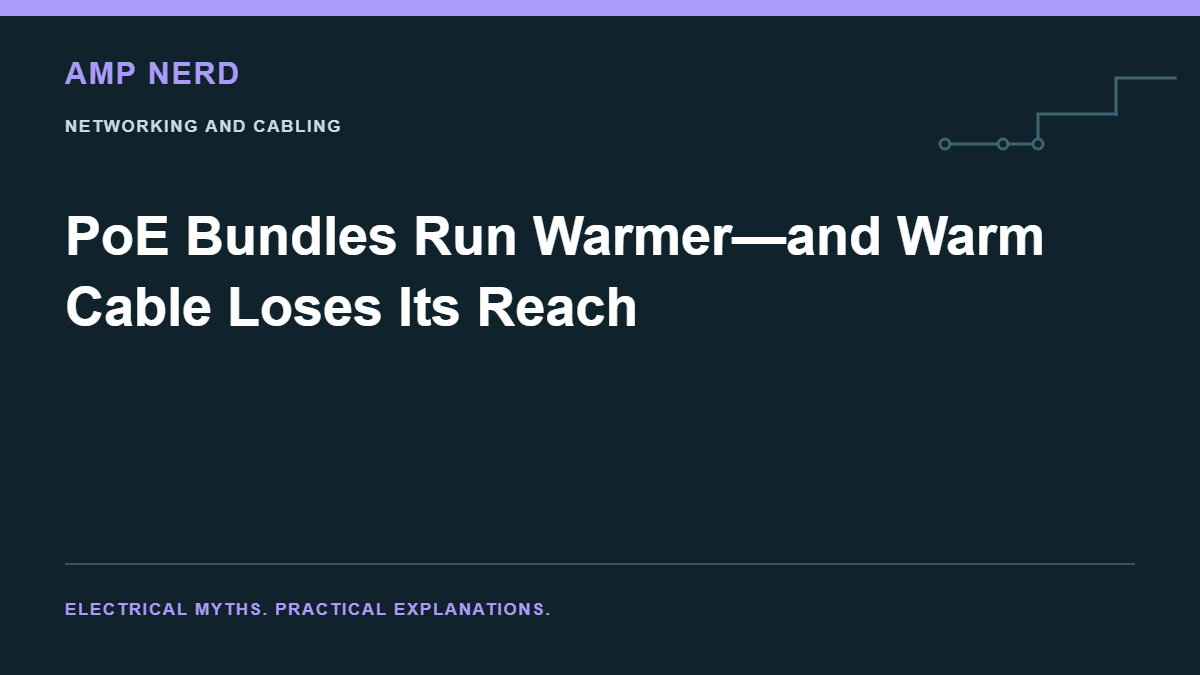 Amp Nerd article cover: PoE Bundles Run Warmer—and Warm Cable Loses Its Reach