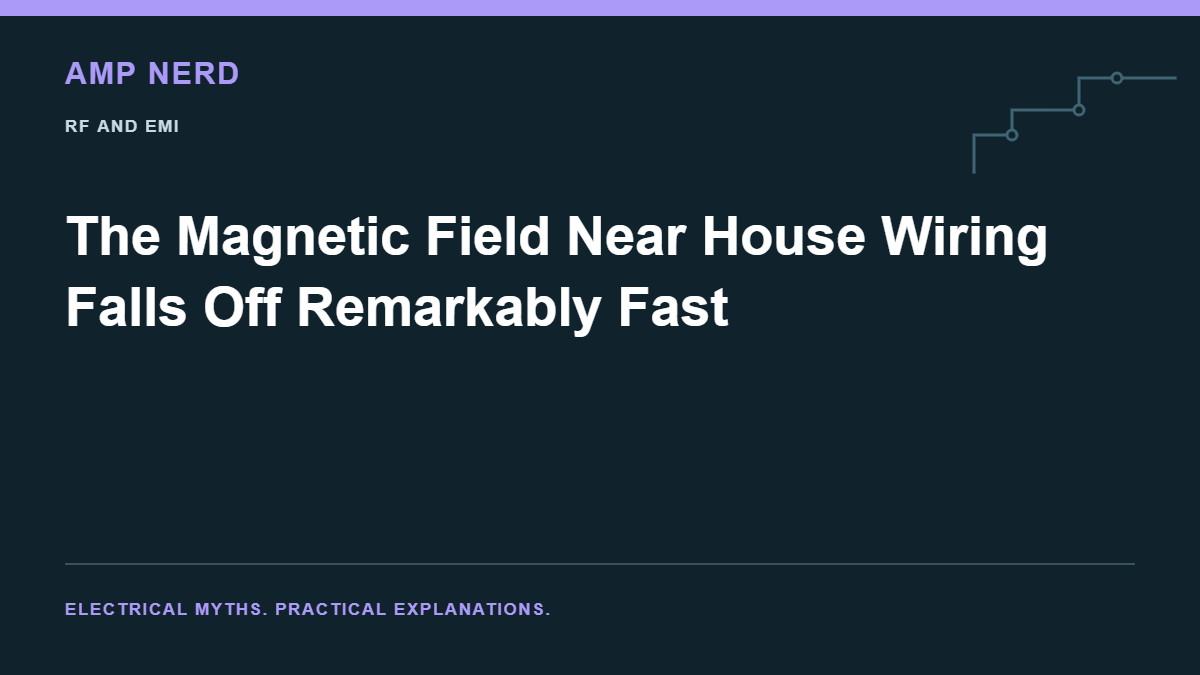 Amp Nerd article cover: The Magnetic Field Near House Wiring Falls Off Remarkably Fast