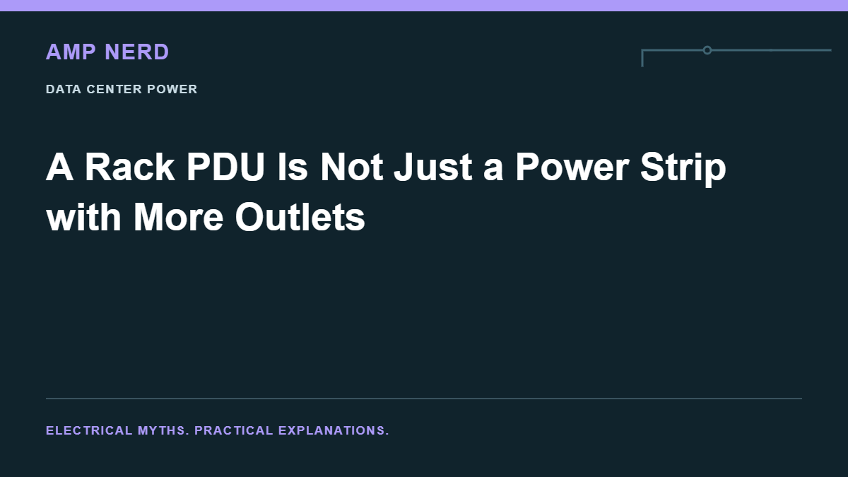 Amp Nerd article cover: A Rack PDU Is Not Just a Power Strip with More Outlets