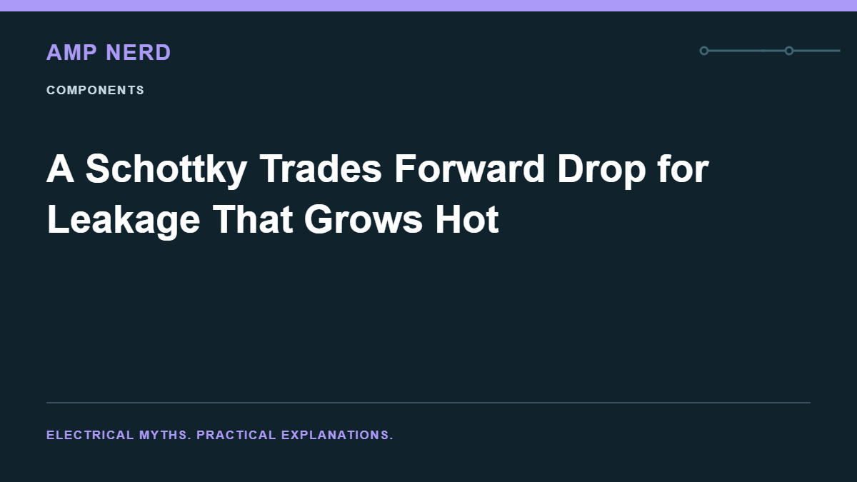 Amp Nerd article cover: A Schottky Trades Forward Drop for Leakage That Grows Hot