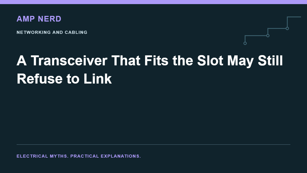 Amp Nerd article cover: A Transceiver That Fits the Slot May Still Refuse to Link