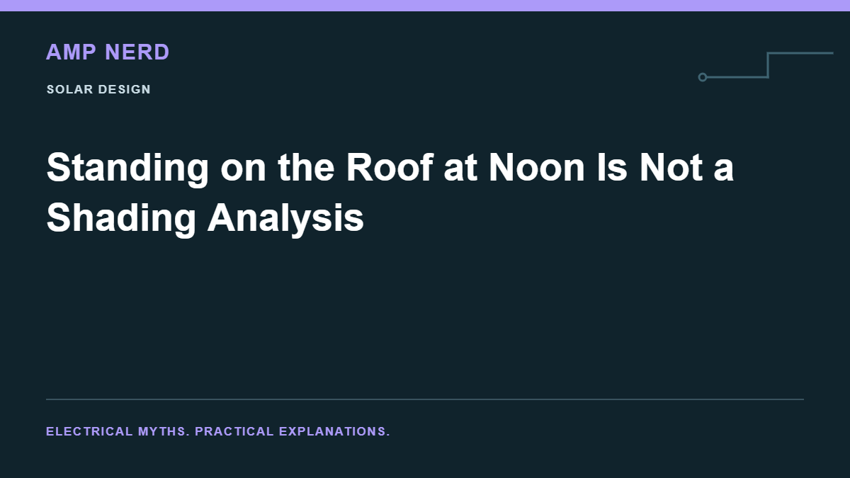 Amp Nerd article cover: Standing on the Roof at Noon Is Not a Shading Analysis