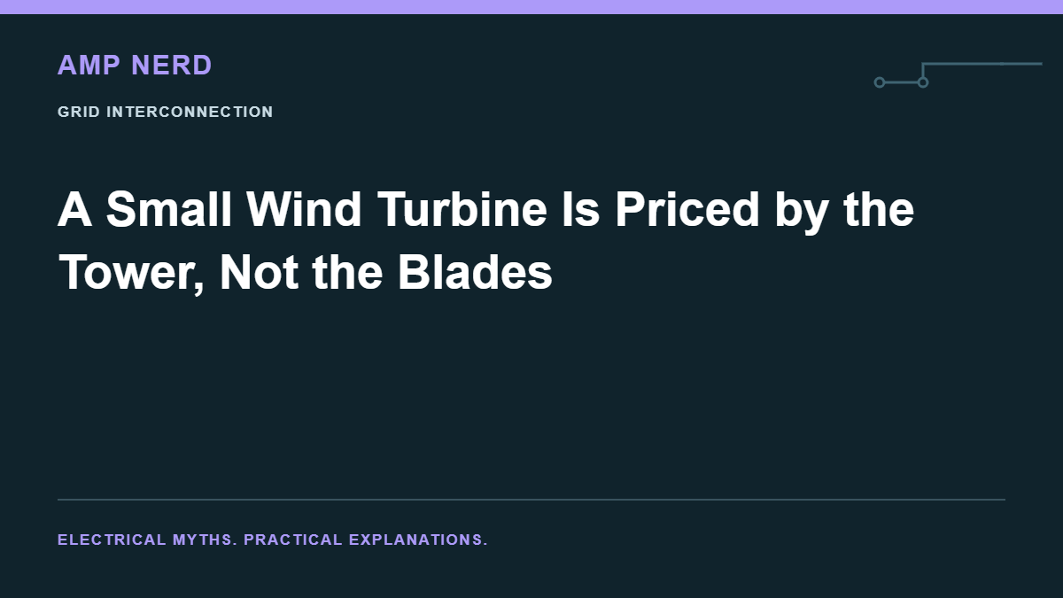 Amp Nerd article cover: A Small Wind Turbine Is Priced by the Tower, Not the Blades