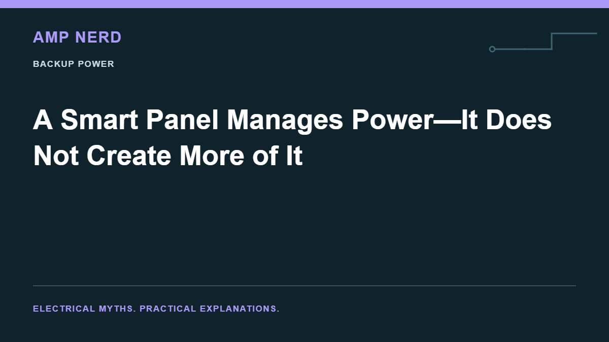 Amp Nerd article cover: A Smart Panel Manages Power—It Does Not Create More of It