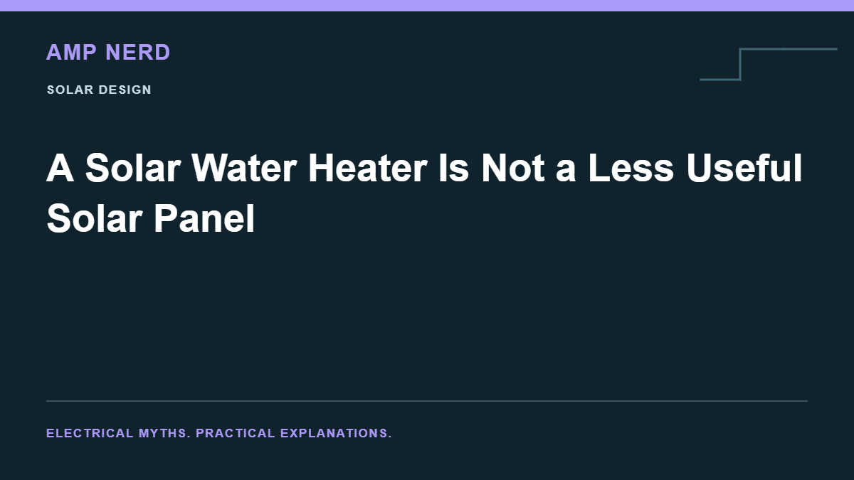 Amp Nerd article cover: A Solar Water Heater Is Not a Less Useful Solar Panel