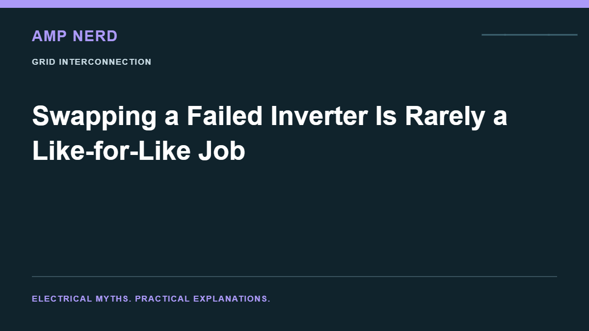Amp Nerd article cover: Swapping a Failed Inverter Is Rarely a Like-for-Like Job