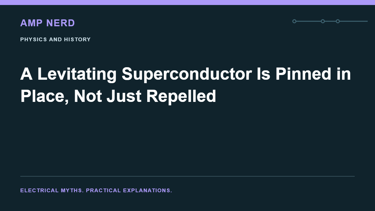Amp Nerd article cover: A Levitating Superconductor Is Pinned in Place, Not Just Repelled