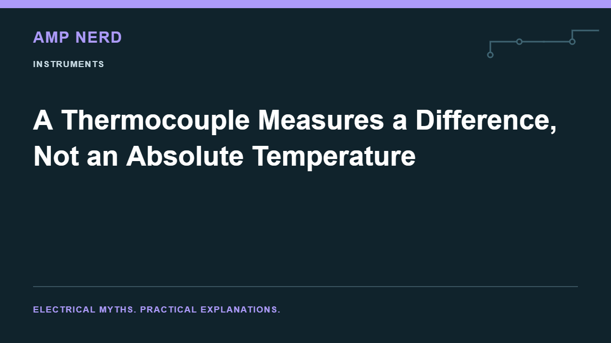 Amp Nerd article cover: A Thermocouple Measures a Difference, Not an Absolute Temperature