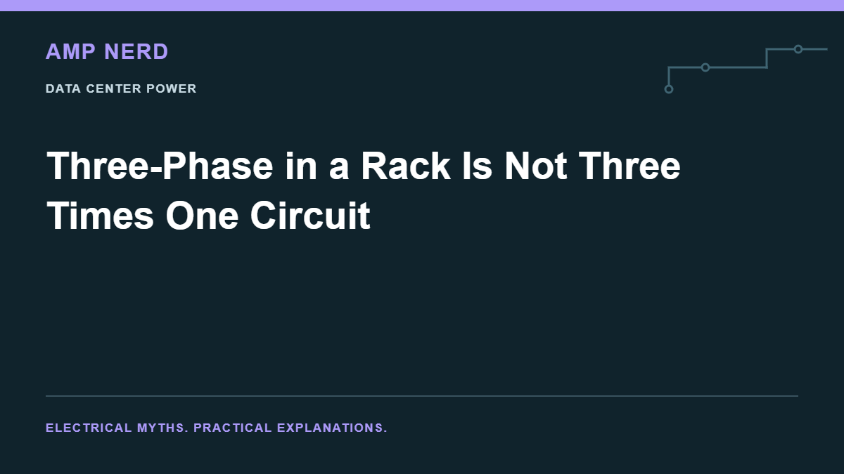 Amp Nerd article cover: Three-Phase in a Rack Is Not Three Times One Circuit