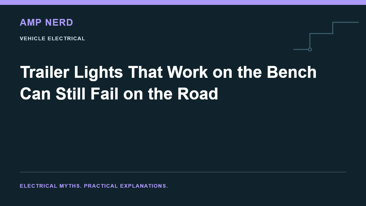 Amp Nerd article cover: Trailer Lights That Work on the Bench Can Still Fail on the Road