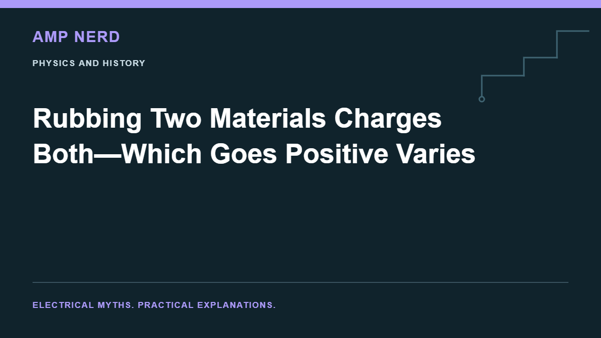Amp Nerd article cover: Rubbing Two Materials Charges Both—Which Goes Positive Varies