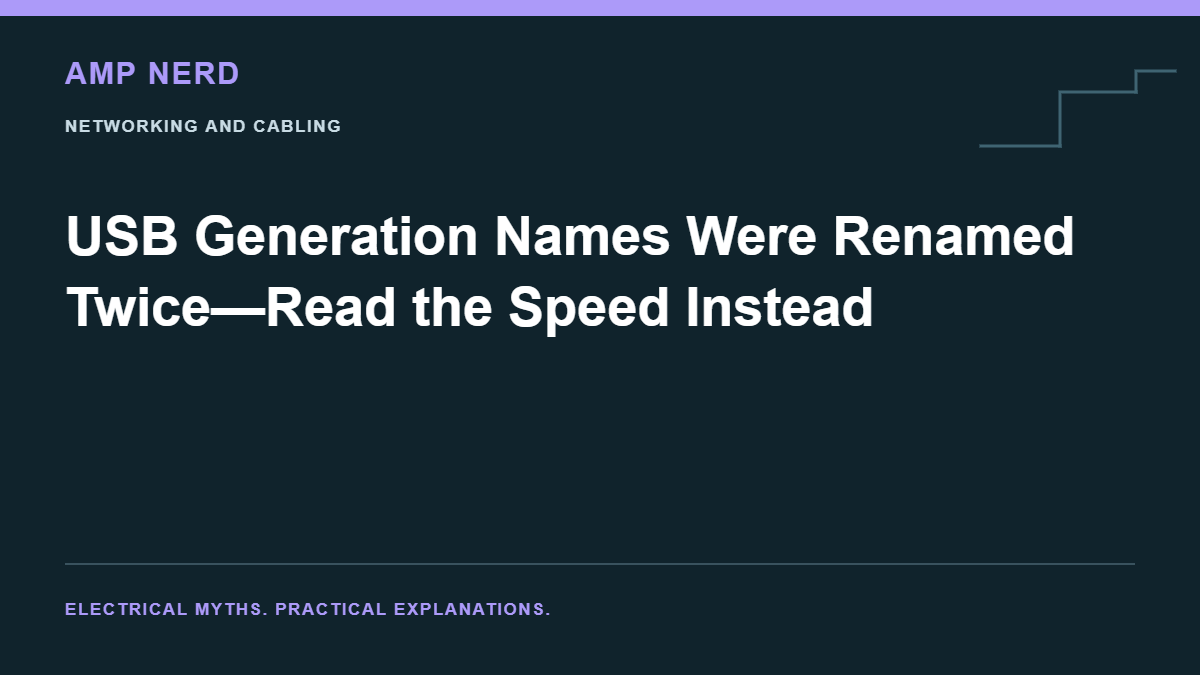 Amp Nerd article cover: USB Generation Names Were Renamed Twice—Read the Speed Instead