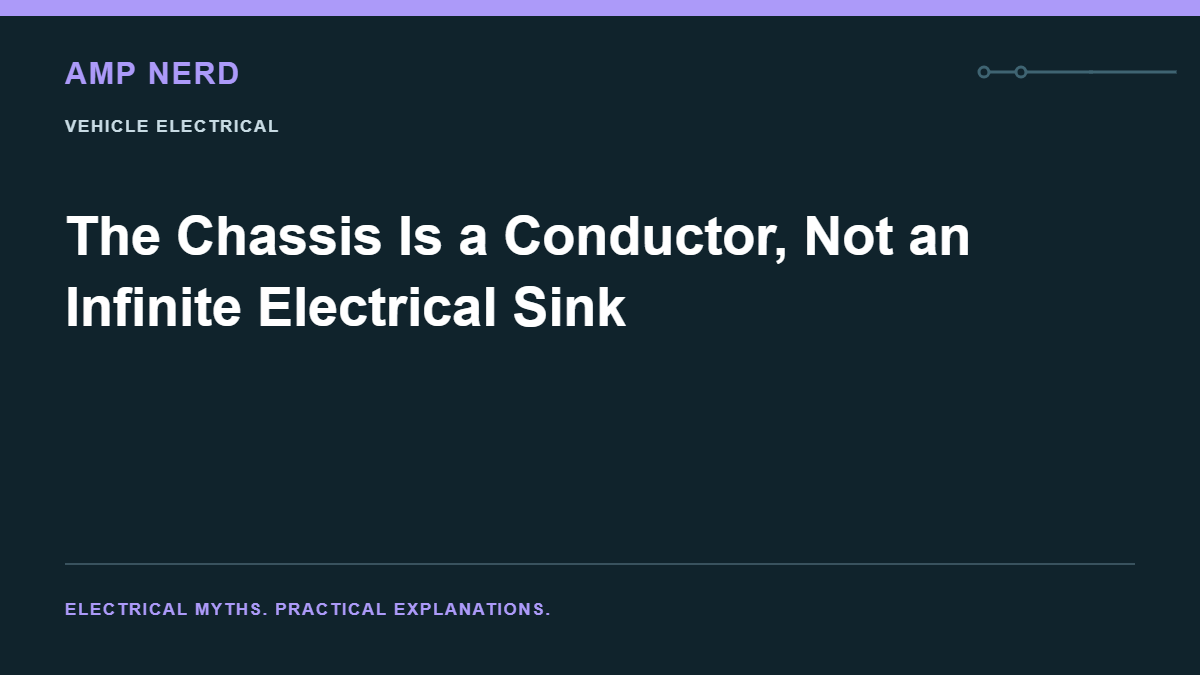 Amp Nerd article cover: The Chassis Is a Conductor, Not an Infinite Electrical Sink