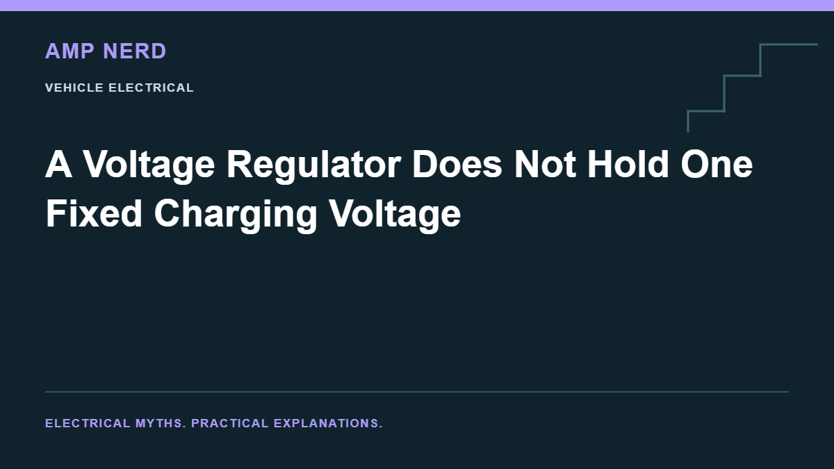 Amp Nerd article cover: A Voltage Regulator Does Not Hold One Fixed Charging Voltage