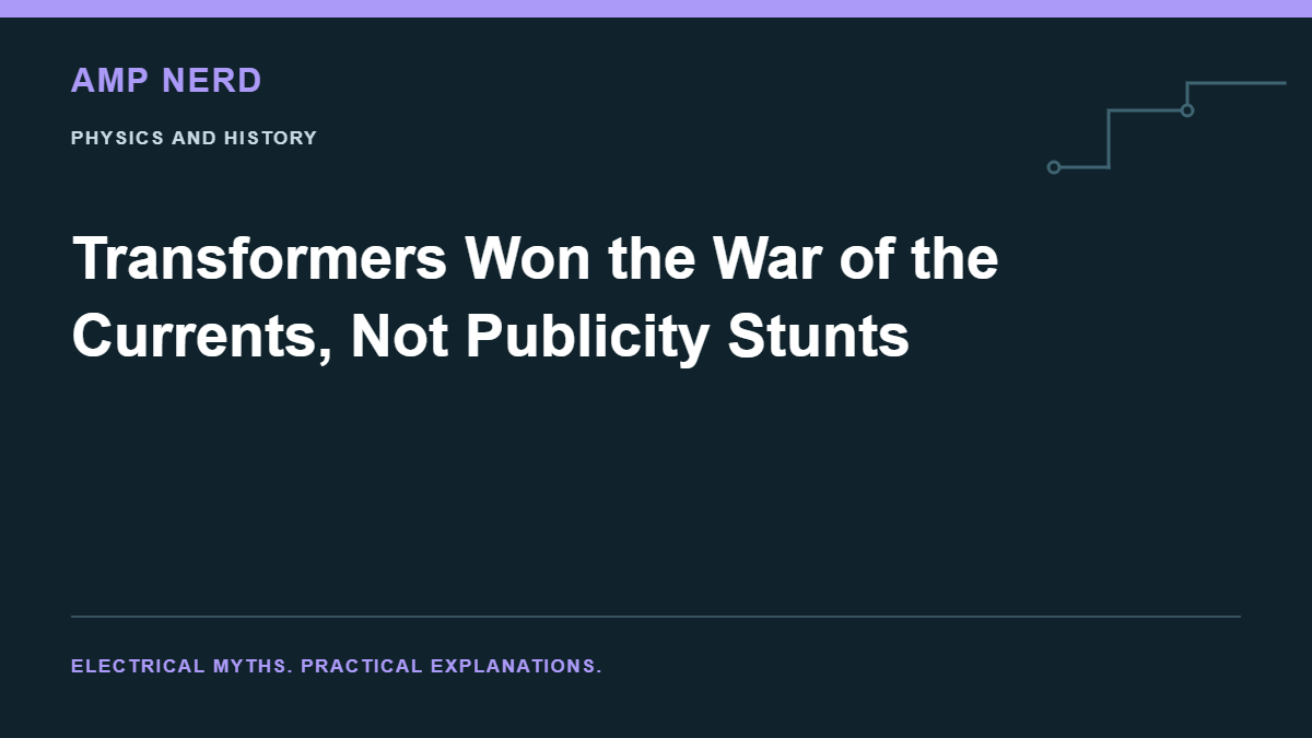 Amp Nerd article cover: Transformers Won the War of the Currents, Not Publicity Stunts
