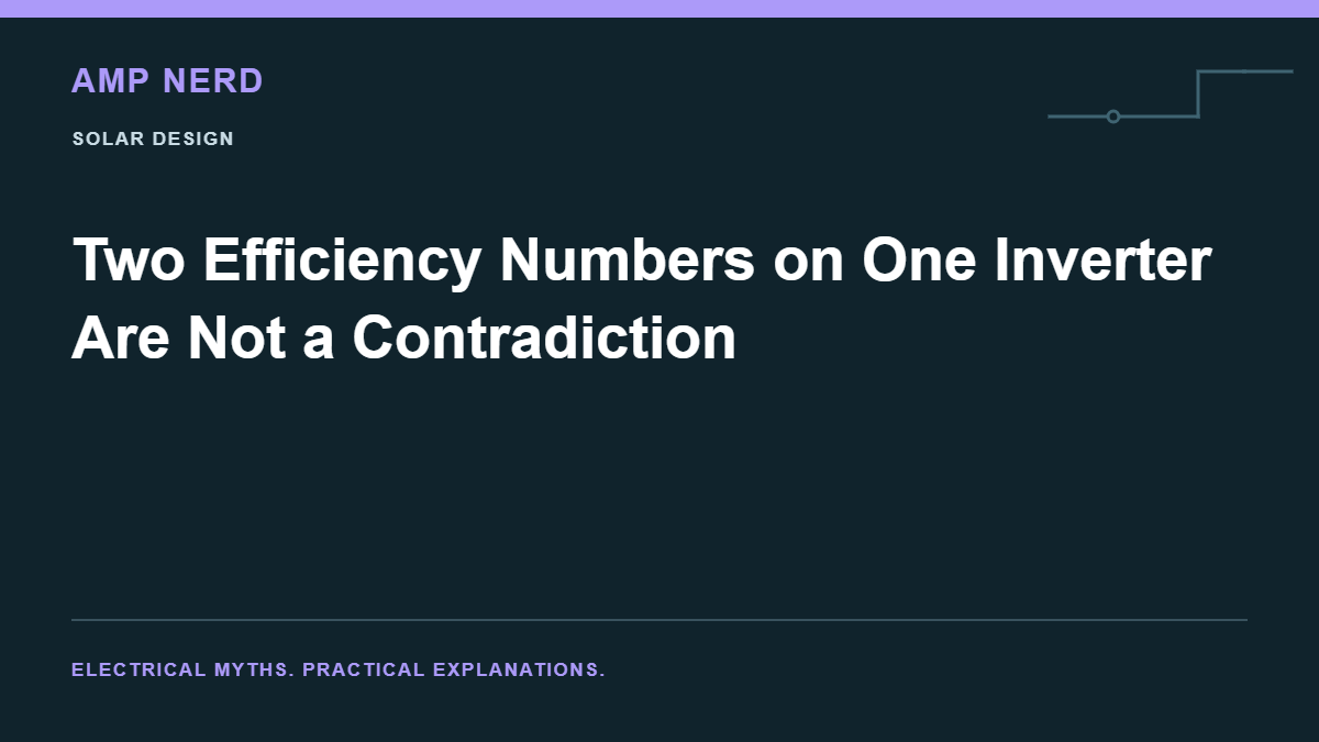 Amp Nerd article cover: Two Efficiency Numbers on One Inverter Are Not a Contradiction