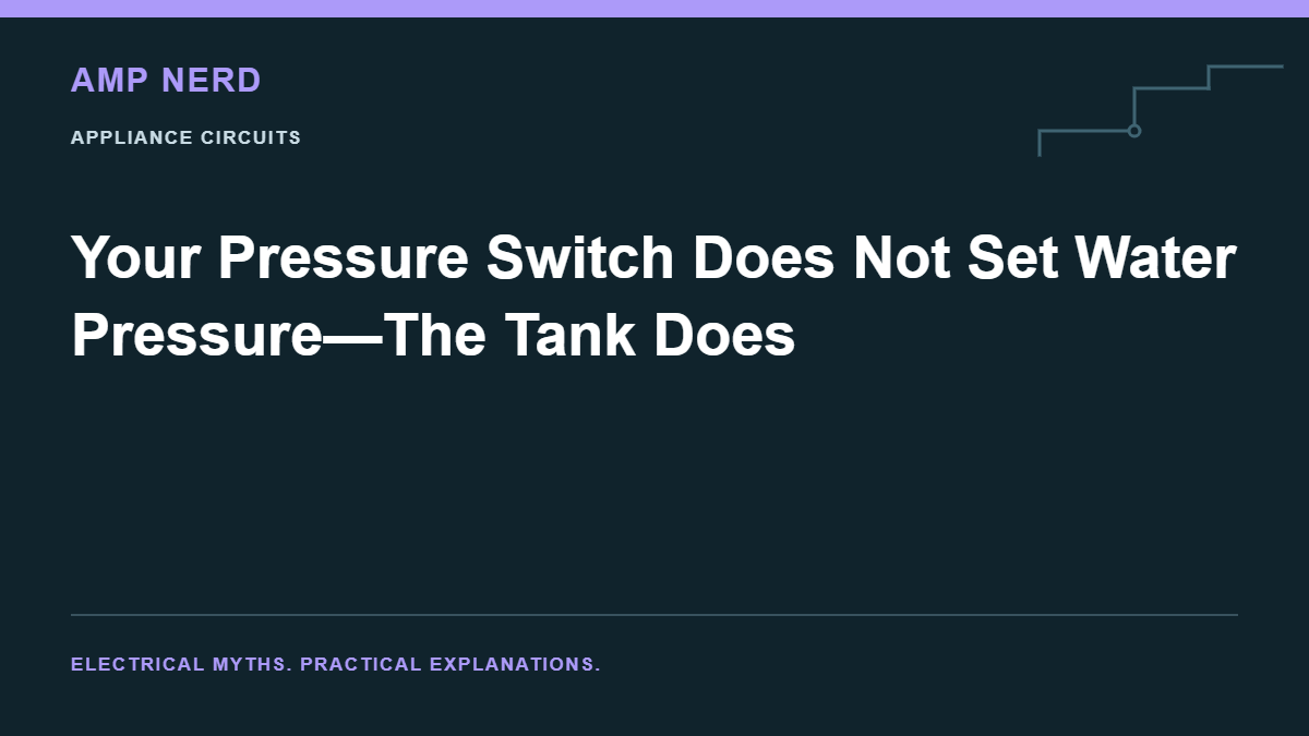 Amp Nerd article cover: Your Pressure Switch Does Not Set Water Pressure—The Tank Does